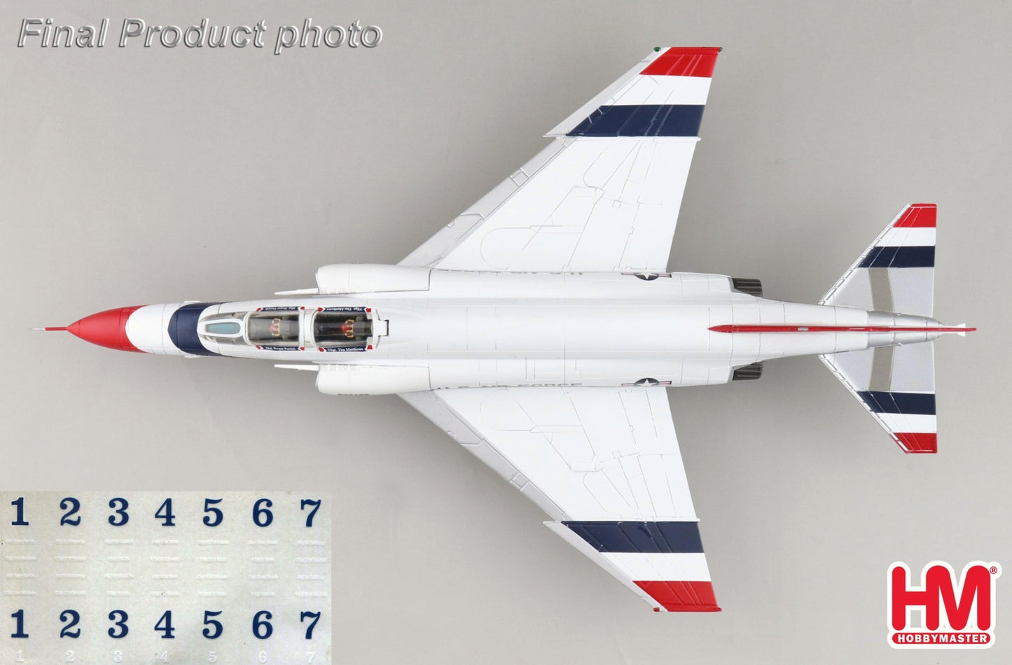 Hobby Master HA19084 1:72 F - 4E Thunderbirds USAF, 1973/74 season (w/decals for No.1 to 7 planes)