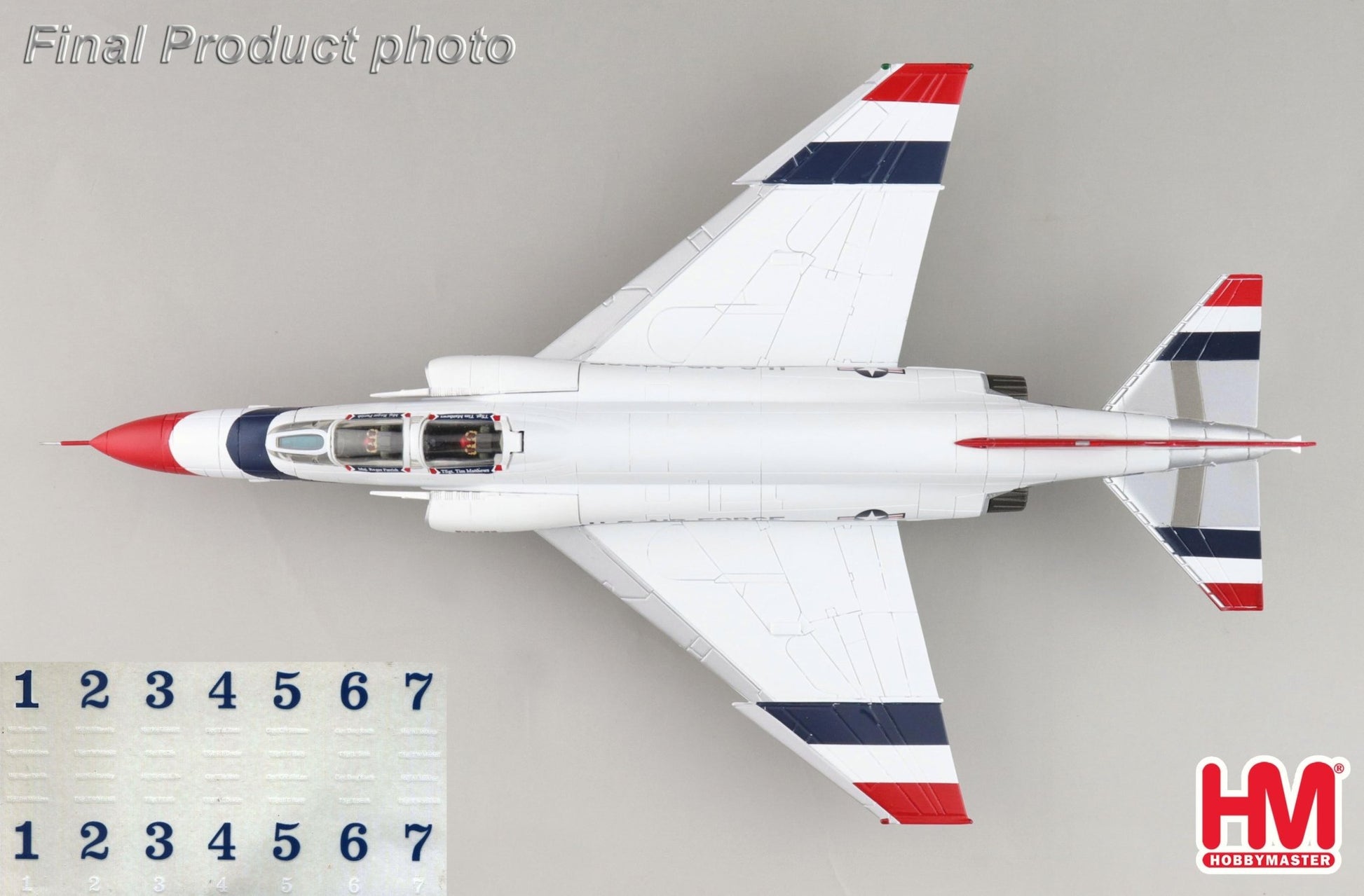 Hobby Master HA19084 1:72 F - 4E Thunderbirds USAF, 1973/74 season (w/decals for No.1 to 7 planes)