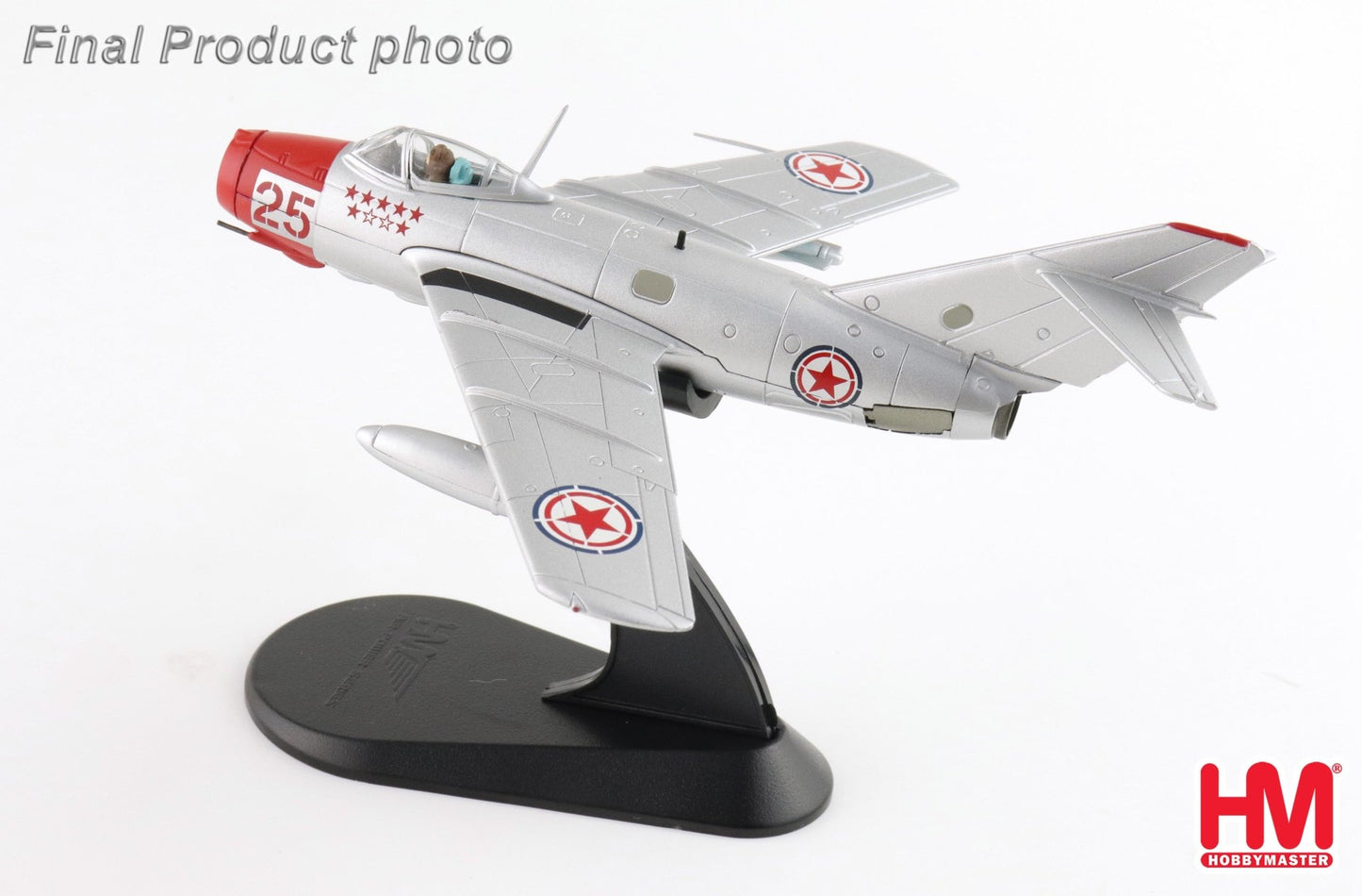 Hobby Master HA2418b 1:72 MIG - 15bis Red 25, Chinese People's Volunteers Air Force, North Korea, 1950s (with climbing ladder)