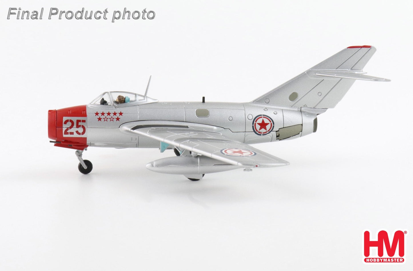 Hobby Master HA2418b 1:72 MIG - 15bis Red 25, Chinese People's Volunteers Air Force, North Korea, 1950s (with climbing ladder)