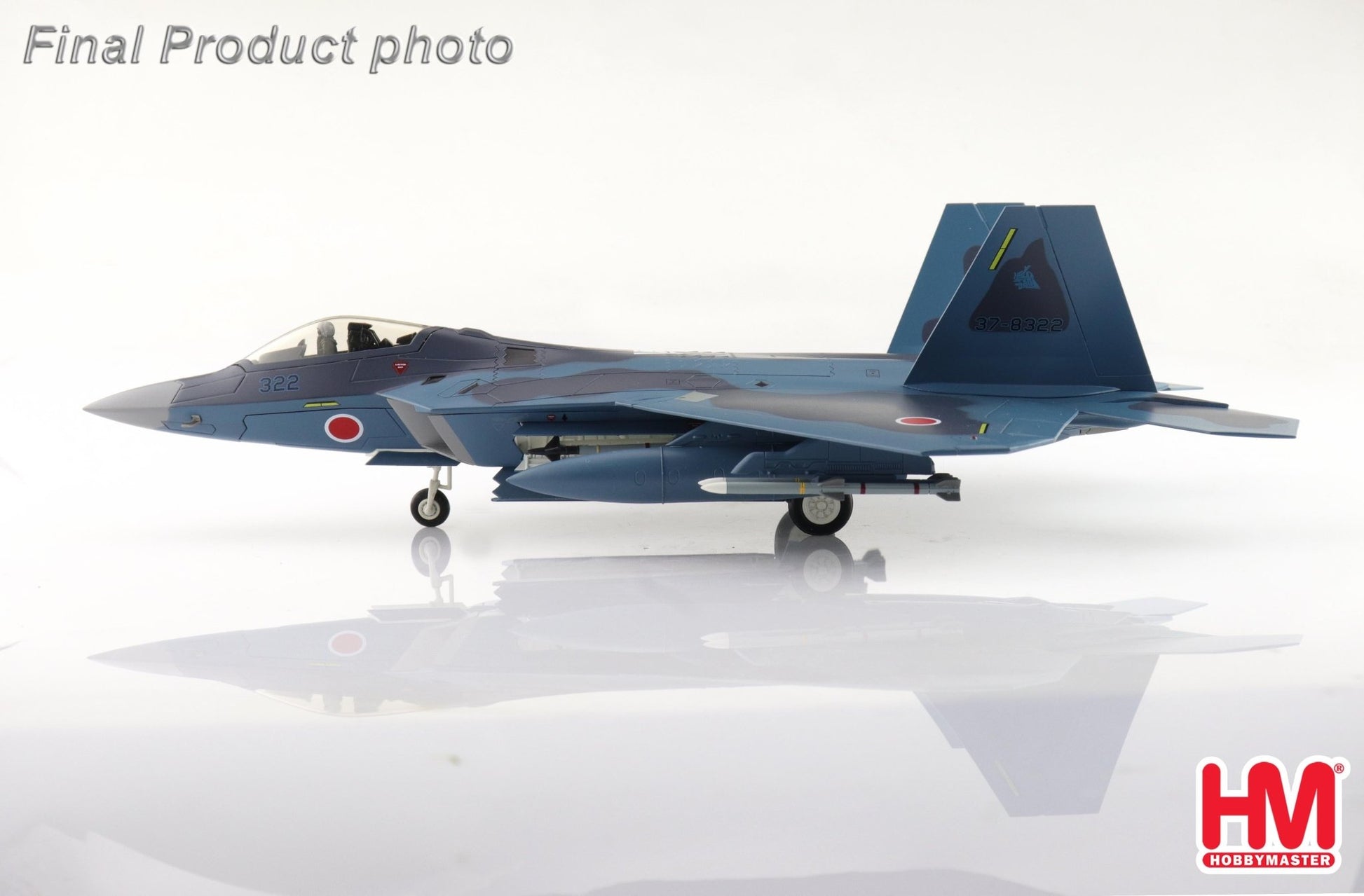 Hobby Master HA2830 1:72 F - 22 "Sea Camouflage" 37 - 8322, 3rd SQ, JASDF (pseudo scheme) (with 8 x AAM - 3 under the wings)