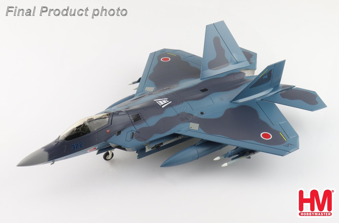 Hobby Master HA2830 1:72 F - 22 "Sea Camouflage" 37 - 8322, 3rd SQ, JASDF (pseudo scheme) (with 8 x AAM - 3 under the wings)