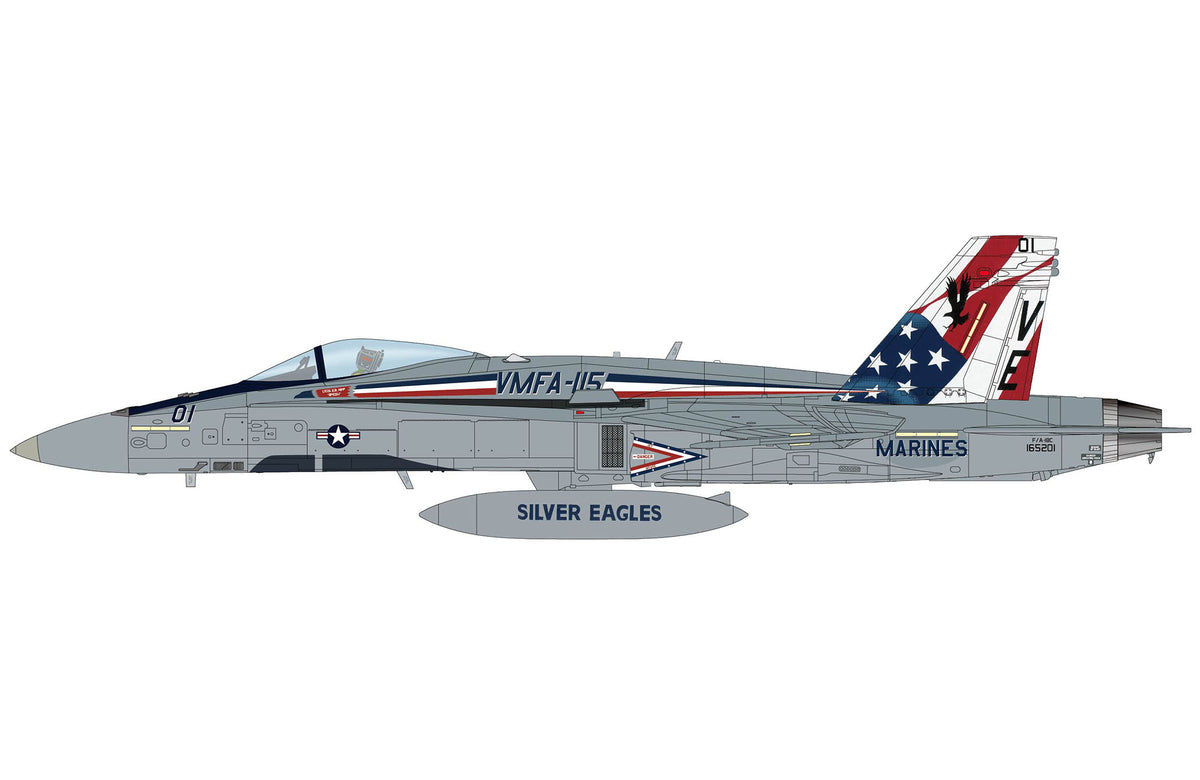 Hobby Master HA35002 1:72 F/A-18C Hornet 165201, VMFA-115 Silver Eagles, Yokota, 2020