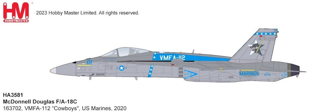 Hobby Master HA3581 1:72 USMC F/A - 18C VMFA - 112 "Cowboys"