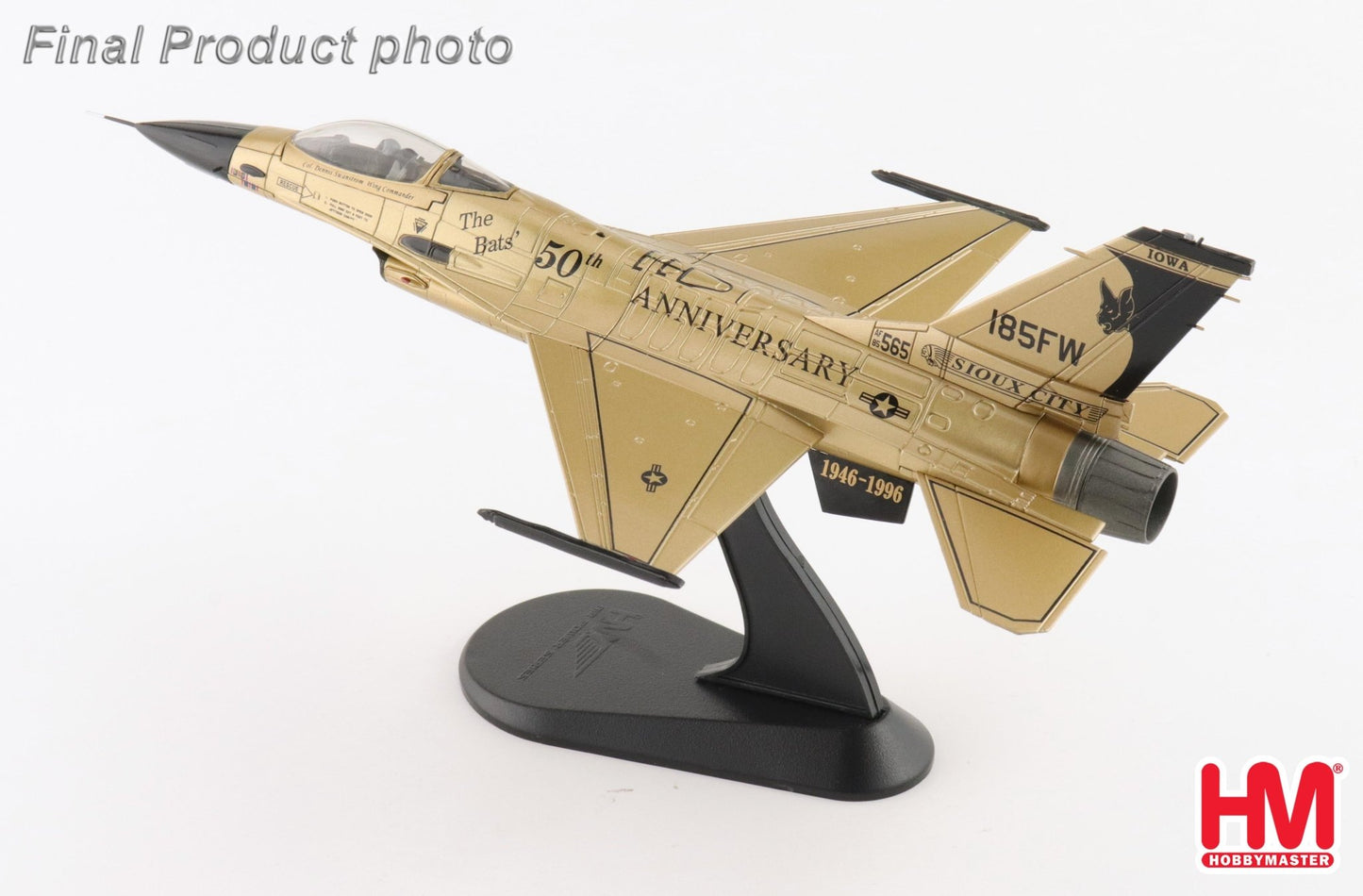 Hobby Master HA38069 1:72 F - 16A "Golden Bat Viper" 85 - 1565, 185 ARW, Iowa ANG, 2022