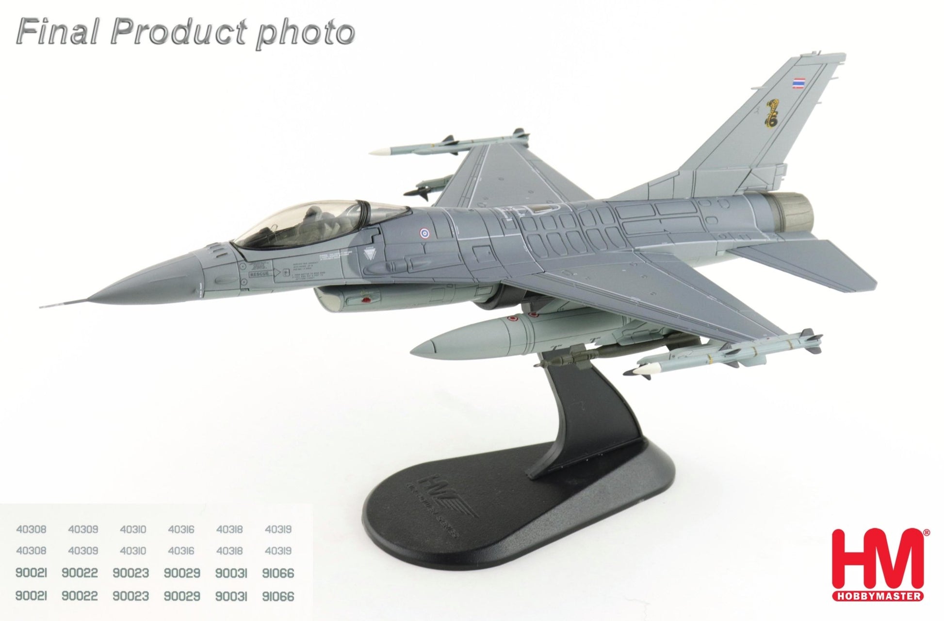 Hobby Master HA38075b 1:72 F-16A "Royal Thai AF" (w/ decals for 6 planes)
