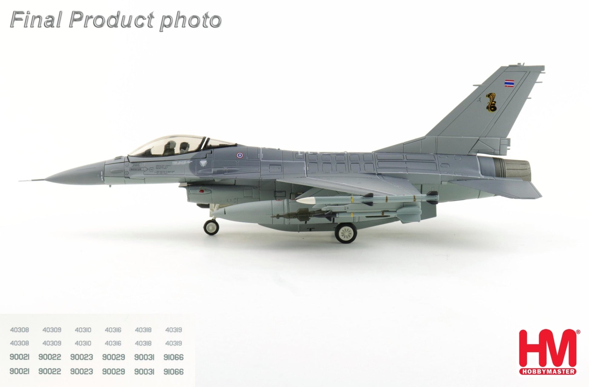 Hobby Master HA38075b 1:72 F-16A "Royal Thai AF" (w/ decals for 6 planes)