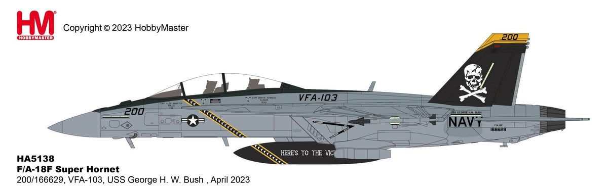 Hobby Master HA5138 1:72 F/A - 18F Super Hornet 200/166629, VFA - 103, USS George H. W. Bush , April 2023
