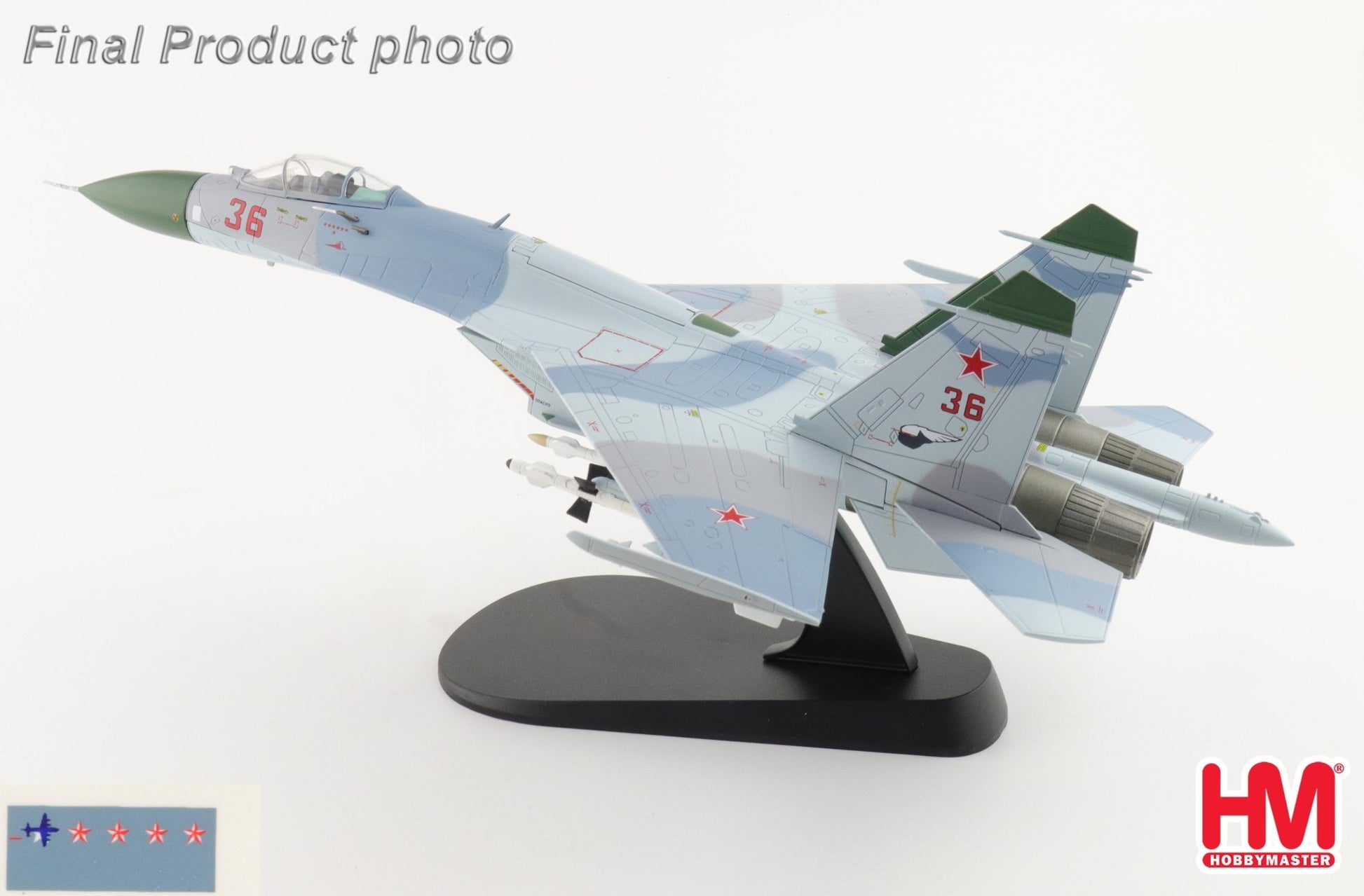 Hobby Master HA6001B 1:72 Su - 27 Flanker - B "Barents Sea" Red 36, 941sr IAP, Soviet Air Force, 1987 (w/extra empty pylons and decal to represent collision with P - 3)
