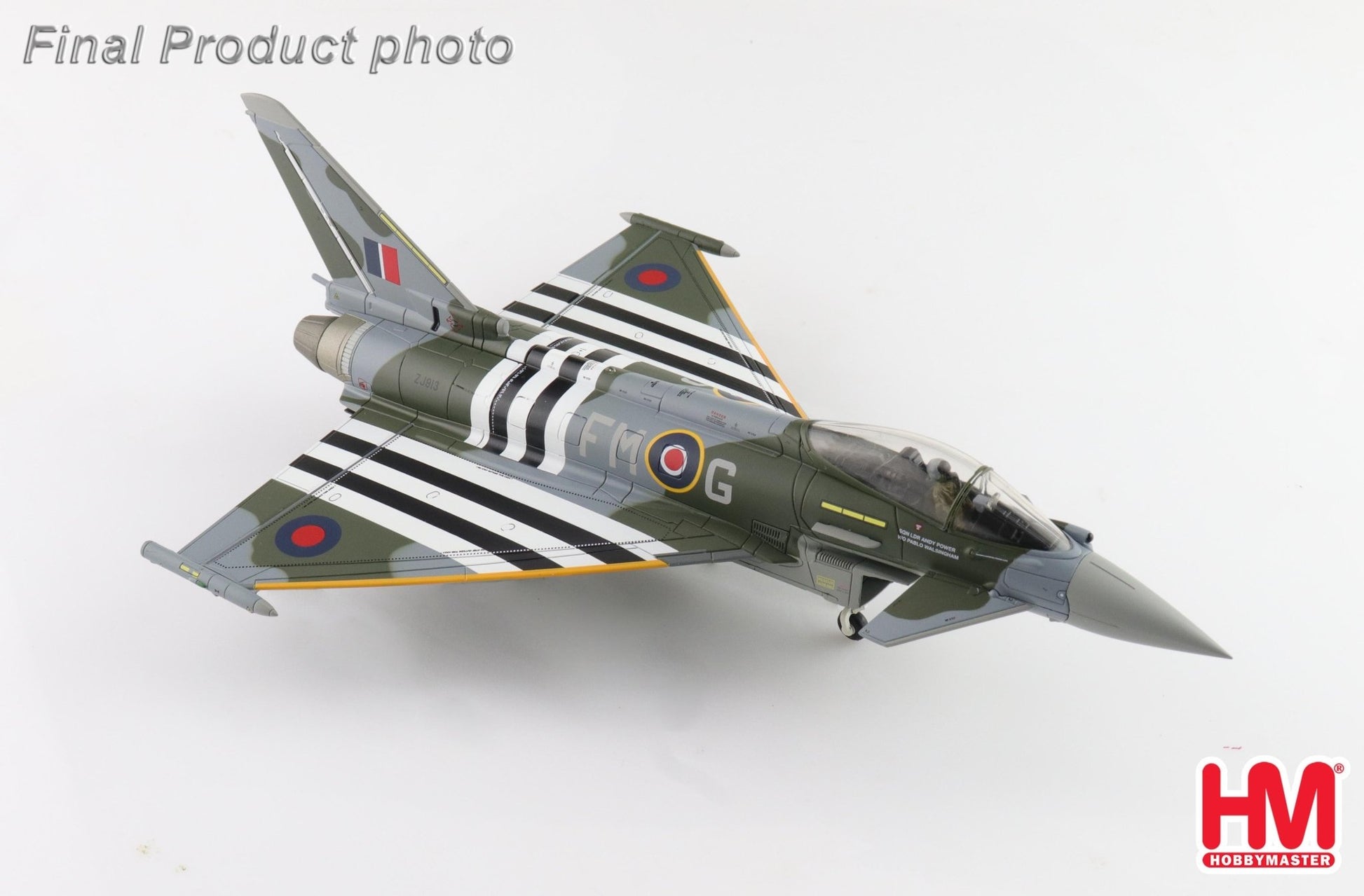 Hobby Master HA6626b 1:72 Eurofighter Typhoon FGR4 ZJ913/FM - G, RAF, 2024 (w/2 x empty pylon, 1 center fuel tank)