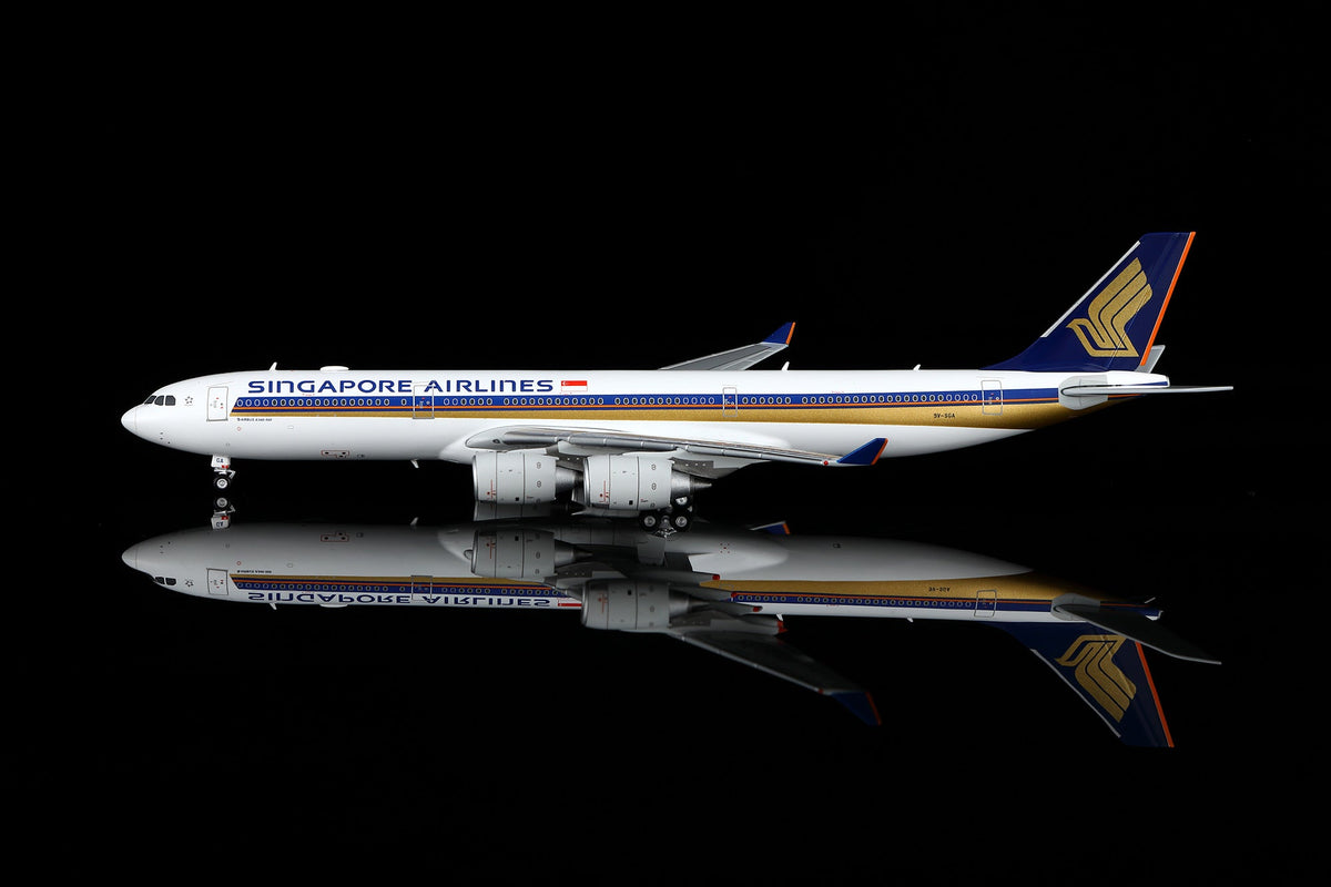 HX Models A530110F 1:400 Singapore A340-500 "LEADERSHIP" 9V-SGA "Flaps Down"