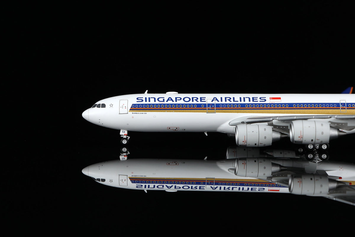 HX Models A530110F 1:400 Singapore A340-500 "LEADERSHIP" 9V-SGA "Flaps Down"