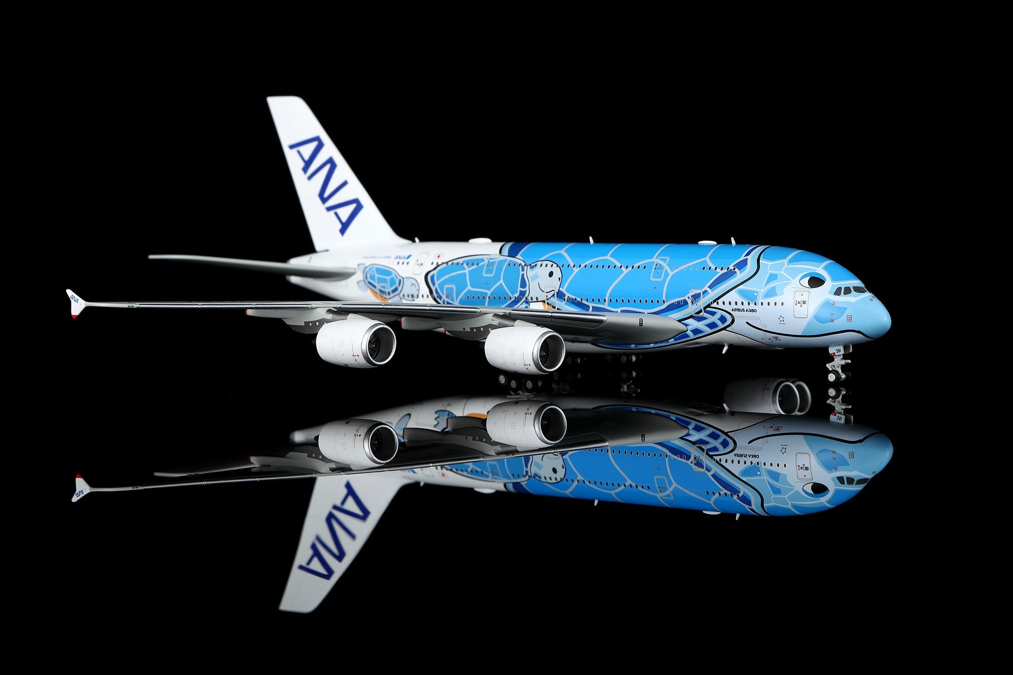 HX Models A582301 1:400 ANA A380 JA381A Flying Honu Blue Turtle