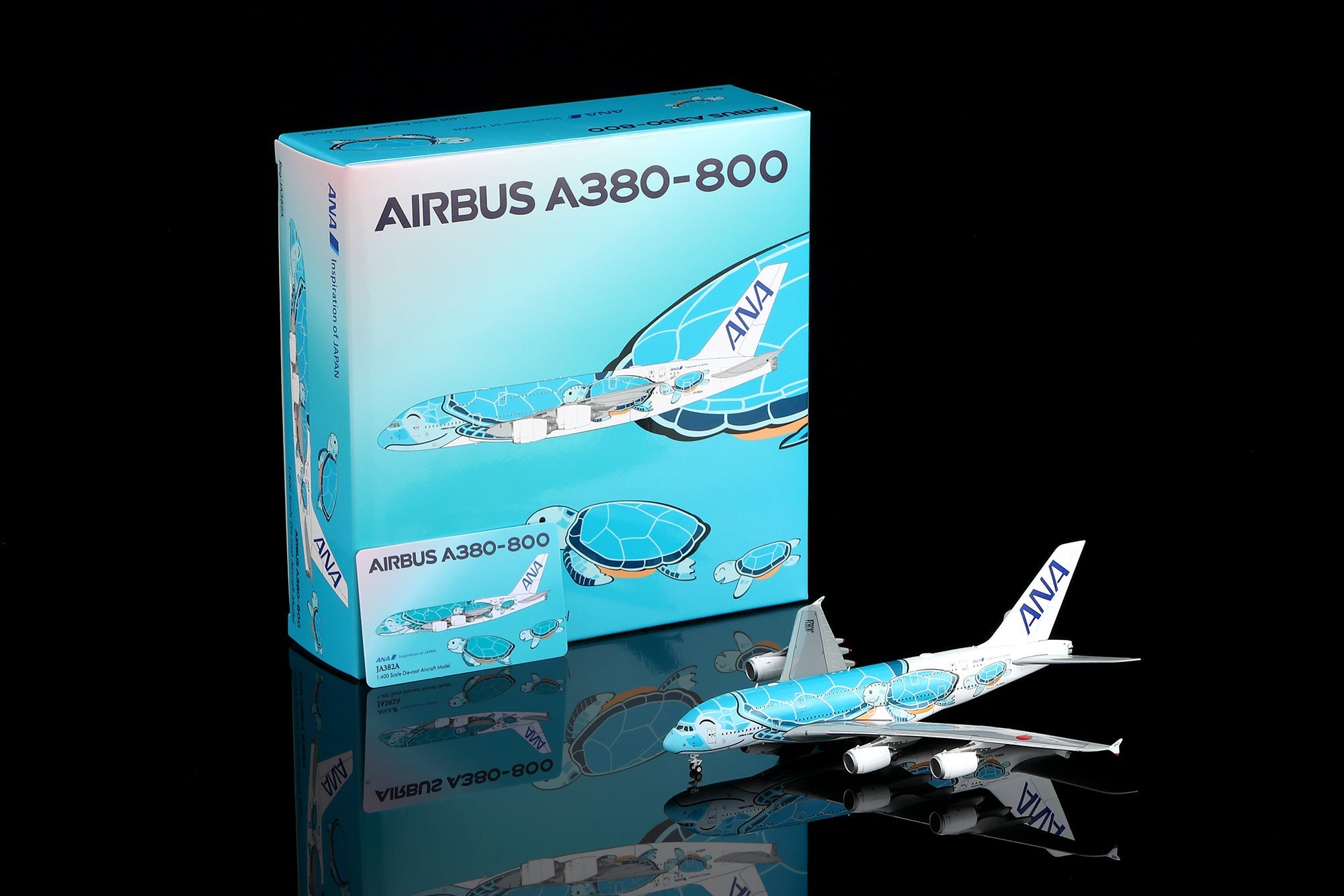 ANA A380 FLYING HONU 1/400 ダイキャストモデル HX Models A582302 1:400 ANA A380 JA382A Flying Honu Green Turtle