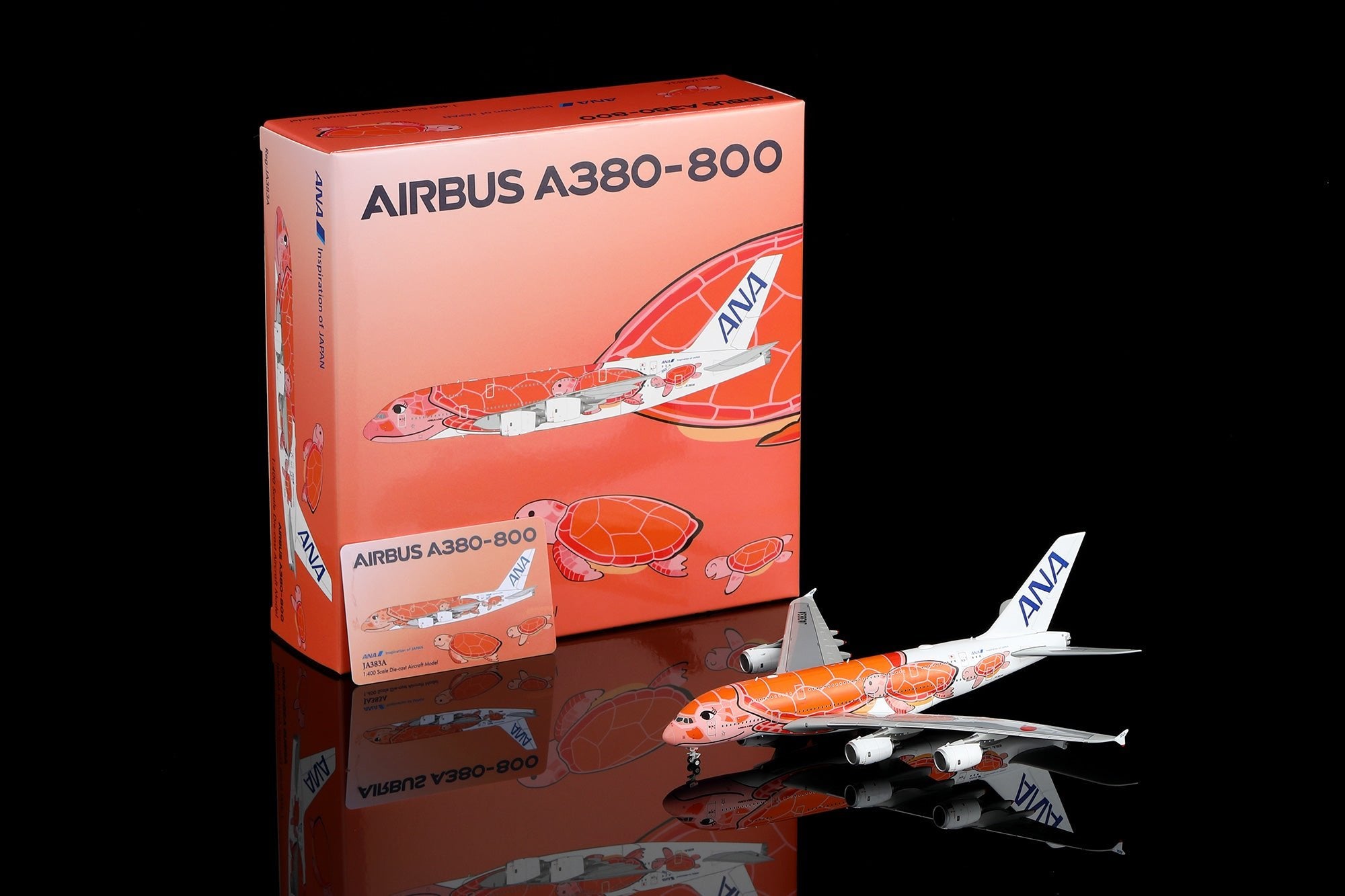 HX Models A582303 1:400 ANA A380 JA383A Flying Honu Orange Turtle