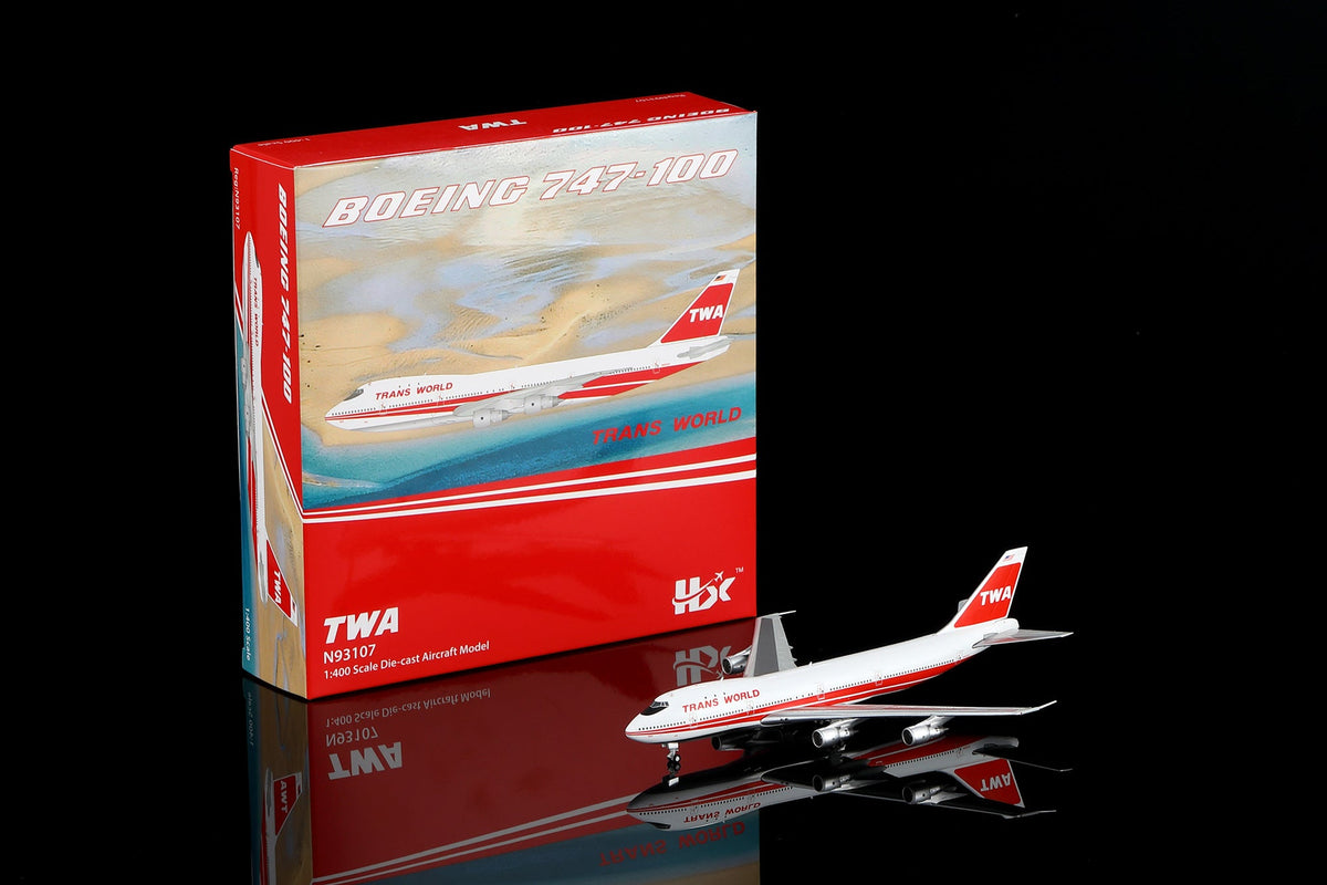 HX Models B551704P 1:400 Trans World Airlines B747-100 N93107