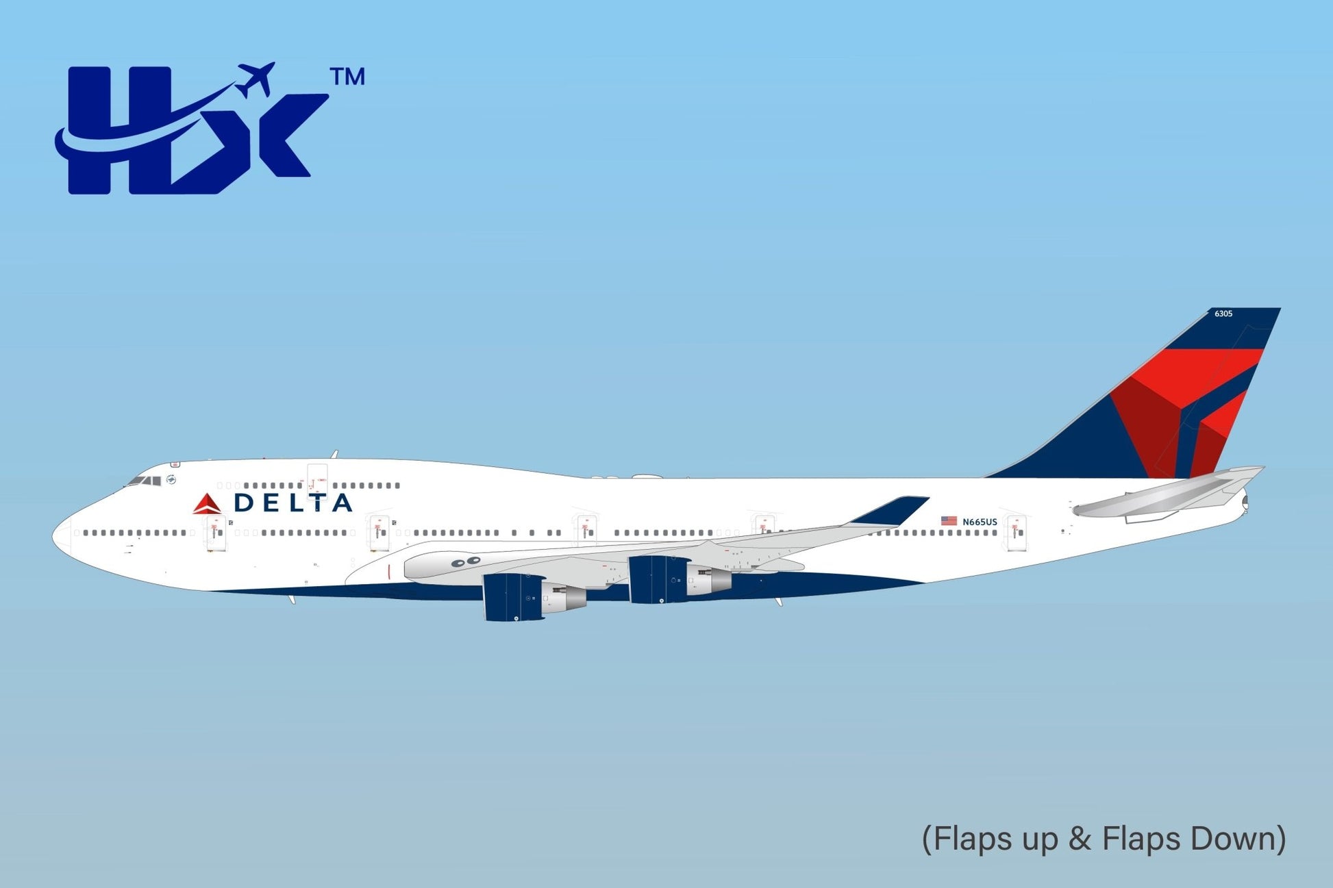 HX Models B616601 1:400 Delta Air Lines B747-400 N665US