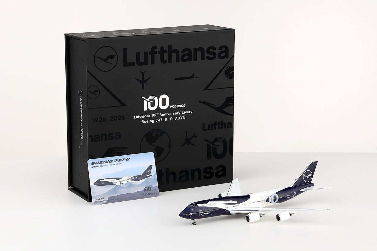 HX Models B631102F 1:400 Lufthansa B747-8 D-ABYN “100th”Anniversary "Flaps Down"