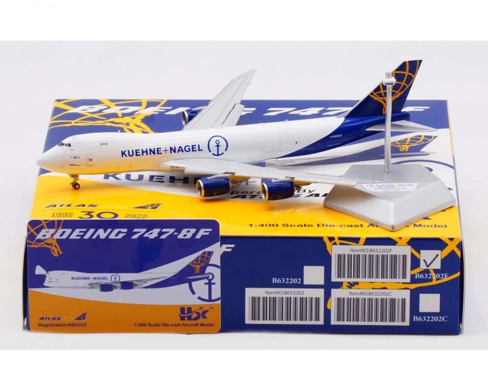 HX Models B632202F 1:400 Atlas Air Boeing B747 - 8F N862GT Flaps - Down Version