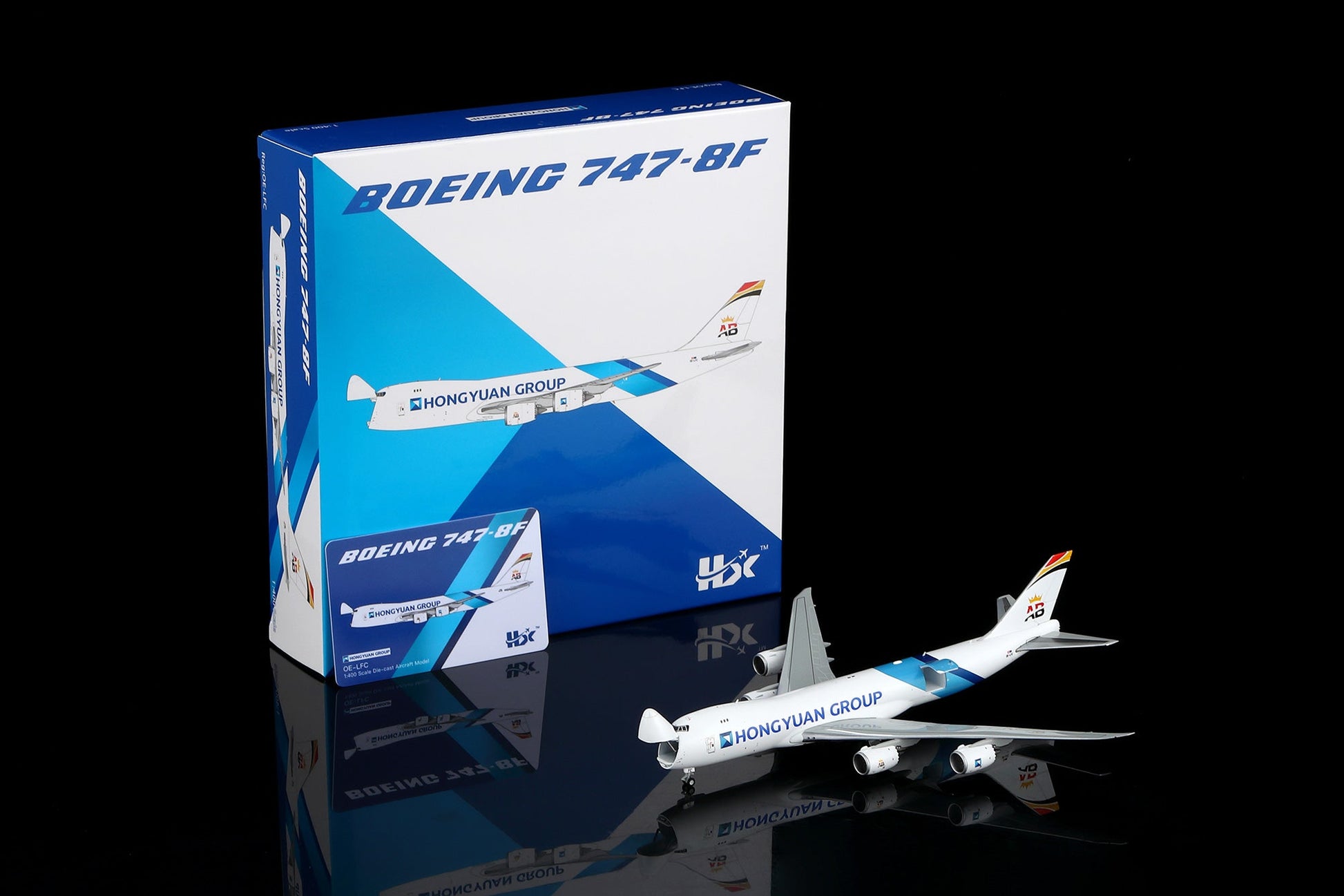 HX Models B633001C 1:400 Hongyuan Group Boeing 747-8F OE-LFC "Interactive Series"