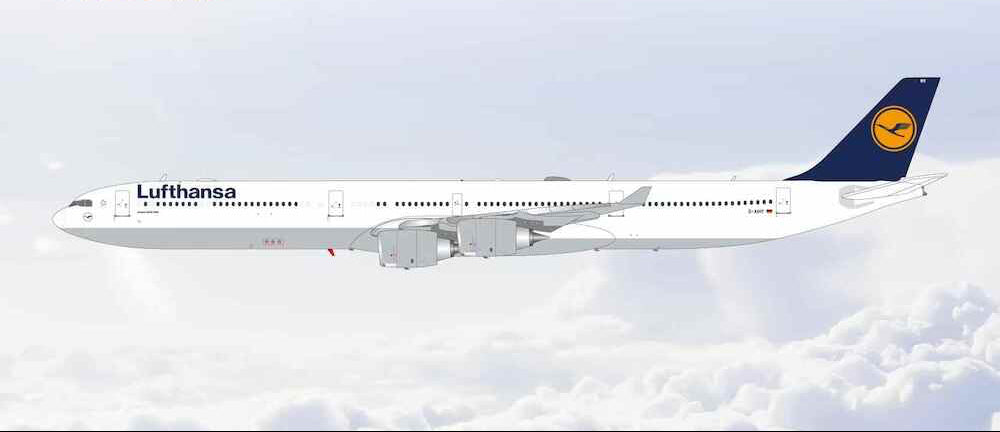 Pre-Order SQ Wings L2282FD 1:200 Lufthansa A340-600 D-AIHY "Flaps Down"