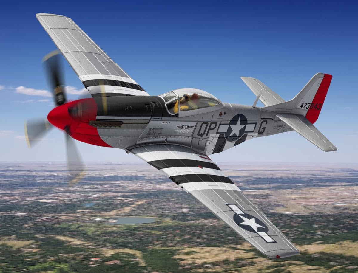 Pre-Order Corgi AA27710 1:72 North American P-51D Mustang, 44-73843, 'Old Red Nose™', Commemorative Air Force