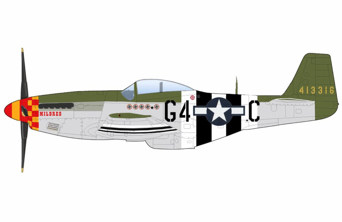 Pre-Order Hobby Master HA7757 1:48 P-51D-5-NA "Mildred" 357 FG, 362 FS, USAAF, Leiston, UK, June 1944