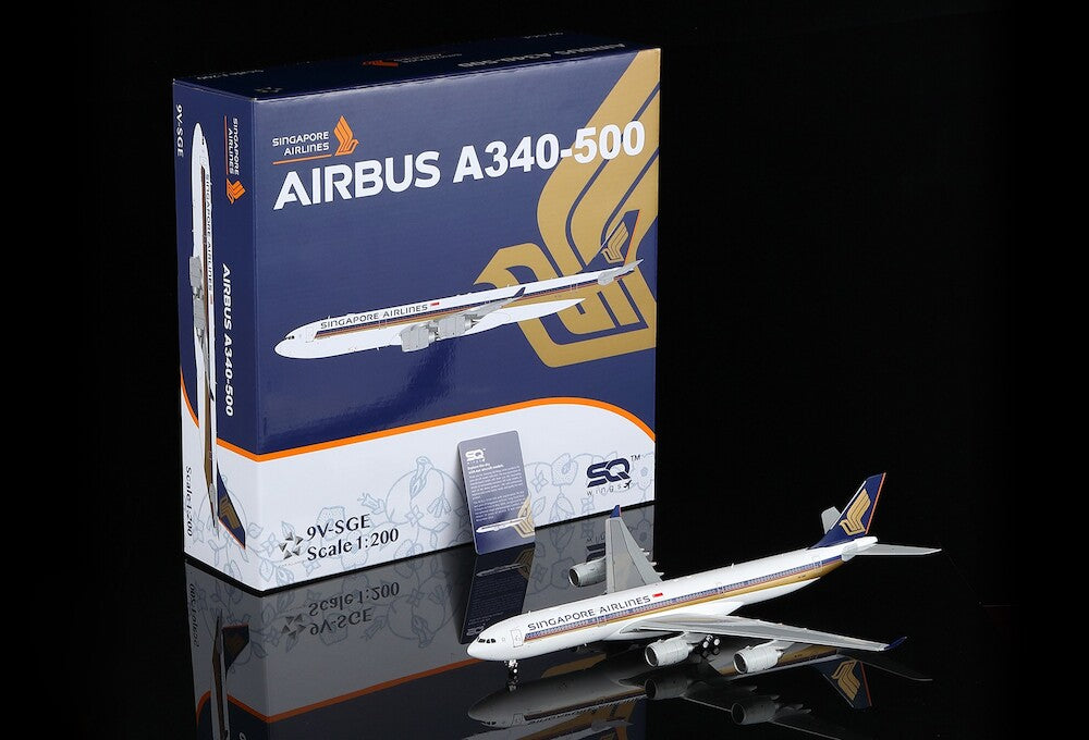 Pre-Order SQ Wings L2178FD 1:200 Singapore Airlines A340-500 9V-SGE "Flaps Down"