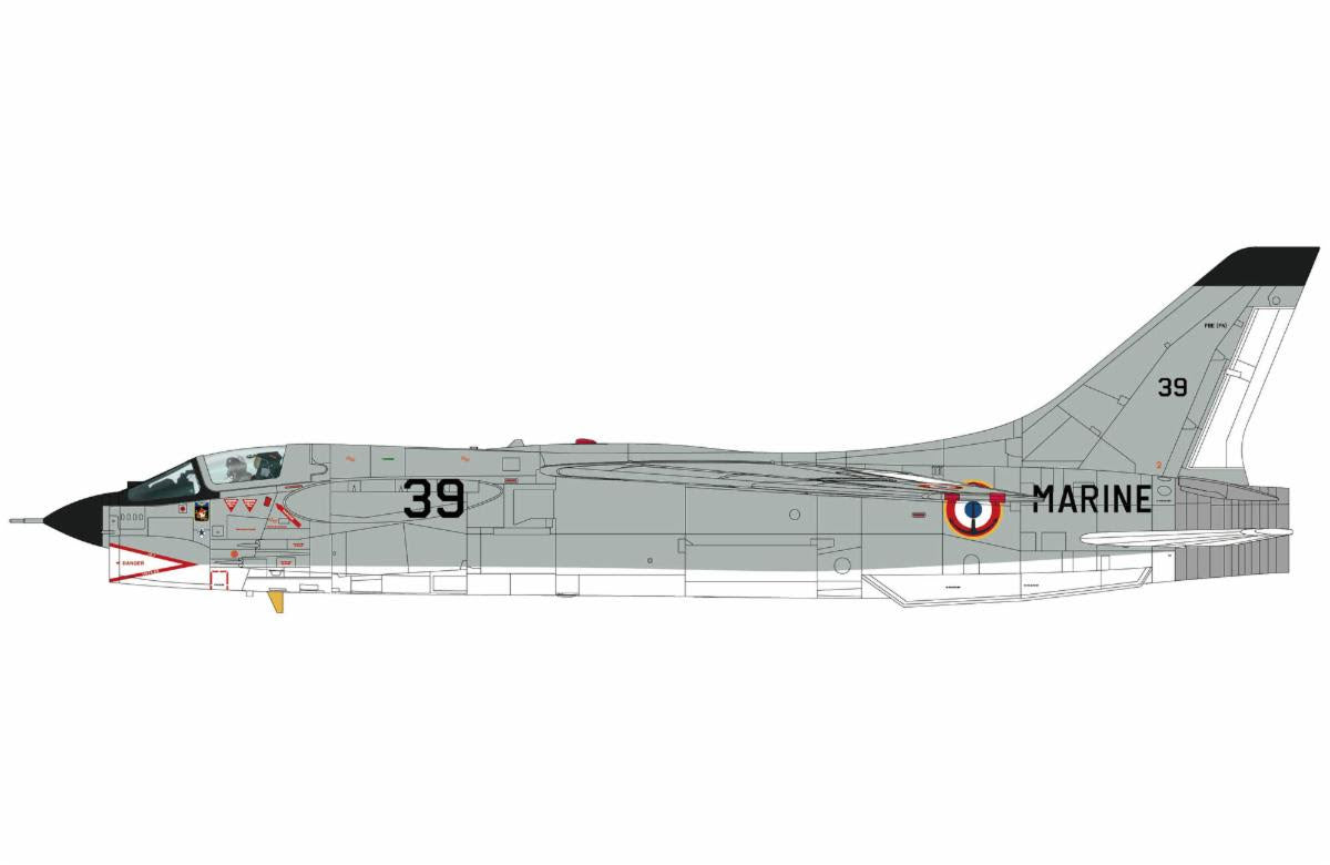 Pre-Order Hobby Master HC1203 1:72 F-8E (FN) Crusader 39, Flotille 14, French Navy, June 1985
