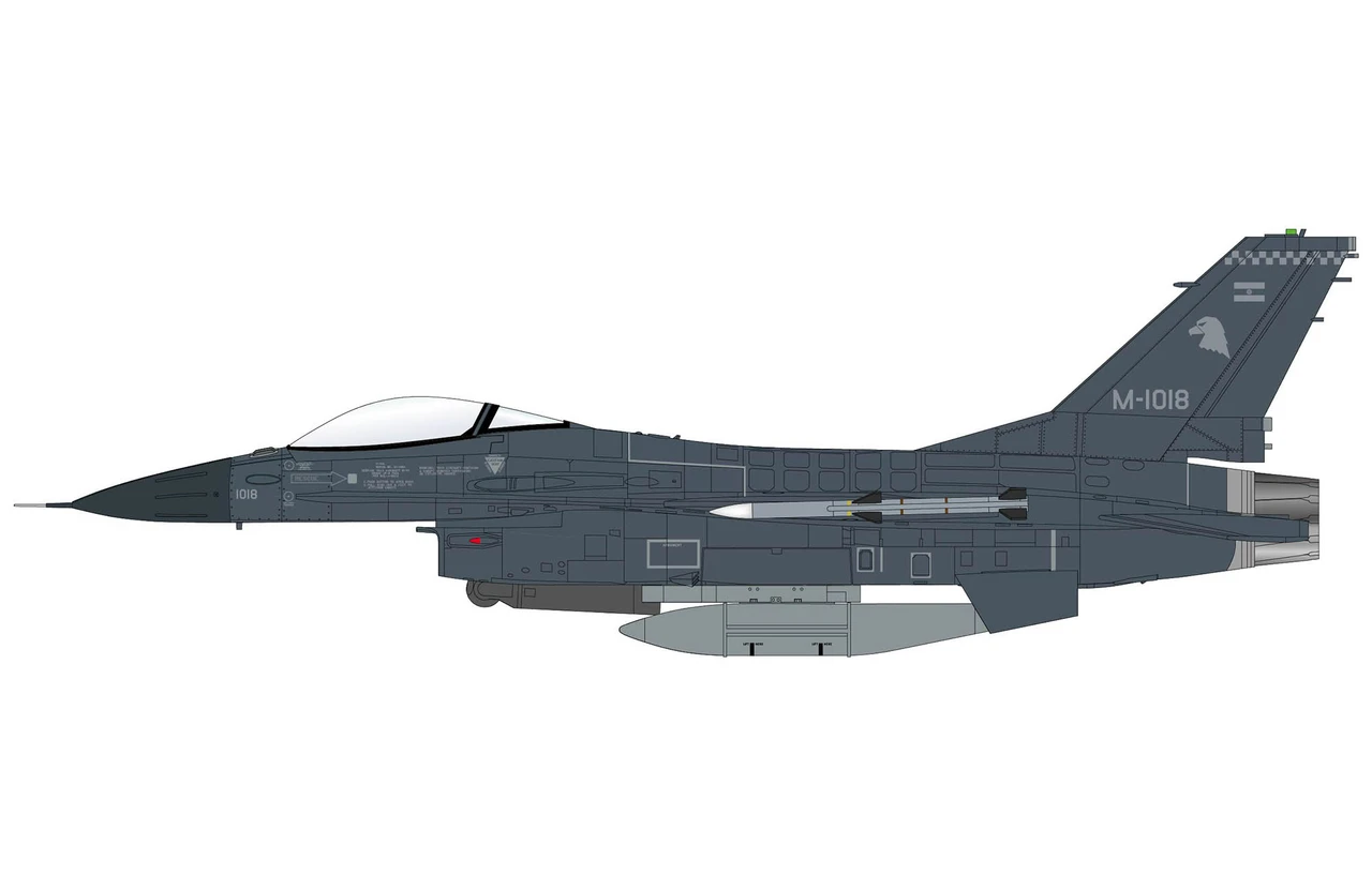 Pre-Order Hobby Master HA38081 1:72 F-16AM MLU M-1018, Argentine Air Force, 2025