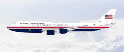 Pre-Order SQ Wings L2280FD 1:200 UNITED STATES OF AMERICA B747-8 30000 "Air Force One Flaps Down"