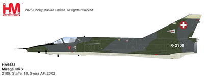 Pre-Order Hobby Master HA9853 1:72 Mirage IIIRS R-2109, Staffel 10, Swiss Air Force, 2002