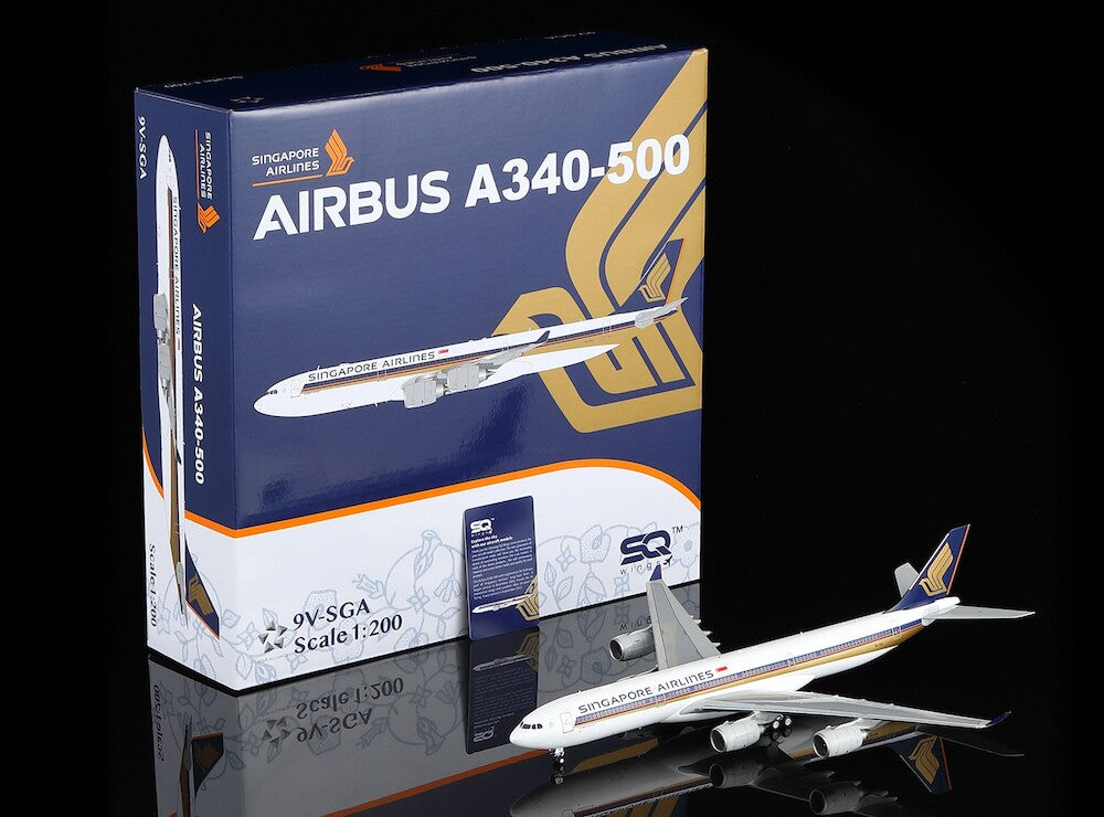 Pre-Order SQ Wings L2174FD 1:200 Singapore Airlines A340-500 9V-SGA "Flaps Down"