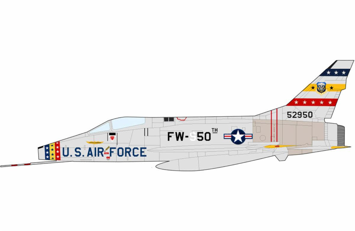 Pre-Order Hobby Master HA2128 1:72 F-100D Super Sabre 55-2950, 81st TFS, 50th TFW, France 1958