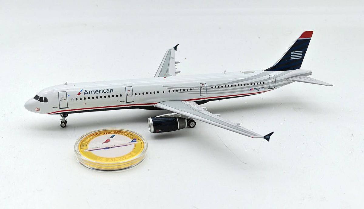 Inflight IF321AA578 1:200 American Airlines Airbus A321 - 231 N578US Plus Collector Coin