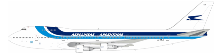 Inflight200 Aerolineas Argentinas Boeing 747-287B LV-MLO with stand EXTREMELY LI Inflight200 Aerolineas Argentinas Boeing 747-287B LV-MLO with stand EXTREMELY LI