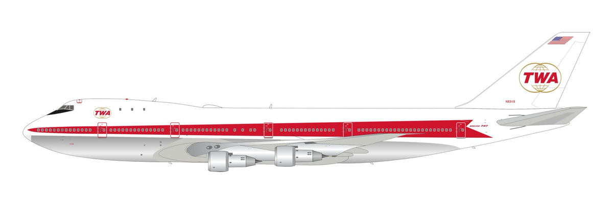 InFlight200 1:200 scale Trans World Airlines - TWA Boeing 747-131 N93118 diecast model airplane