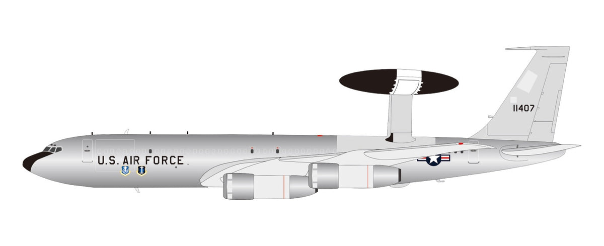 InFlight200 1:200 scale Boeing EC-137D Sentry AEW&C 71-1407 U.S. Air Force 1972 Polished diecast model airplane