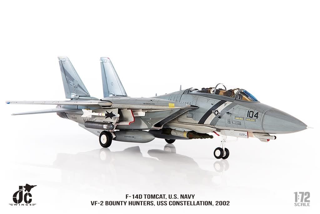 JC Wings JCW - 72 - F14 - 08 1:72 F - 14D Tomcat U.S. NAVY, VF - 2 Bounty Hunters NE104 "GO NAVY"