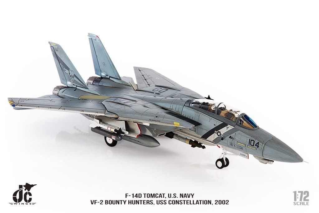 JC Wings JCW - 72 - F14 - 08 1:72 F - 14D Tomcat U.S. NAVY, VF - 2 Bounty Hunters NE104 "GO NAVY"