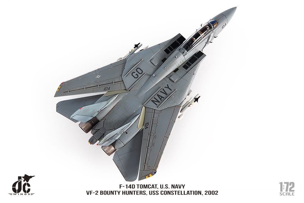 JC Wings JCW - 72 - F14 - 08 1:72 F - 14D Tomcat U.S. NAVY, VF - 2 Bounty Hunters NE104 "GO NAVY"