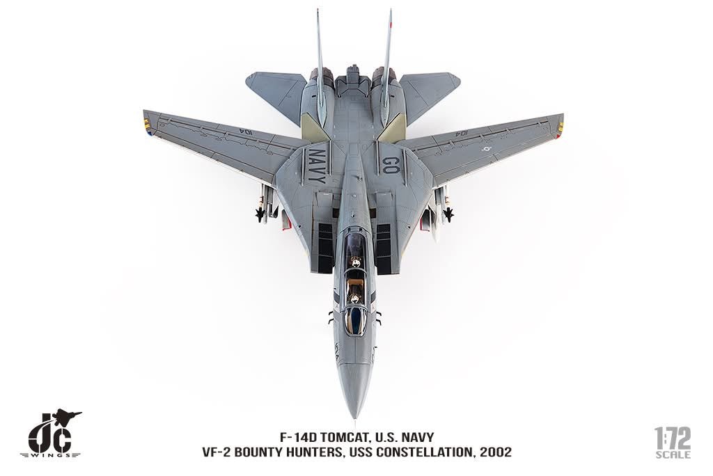 JC Wings JCW - 72 - F14 - 08 1:72 F - 14D Tomcat U.S. NAVY, VF - 2 Bounty Hunters NE104 "GO NAVY"