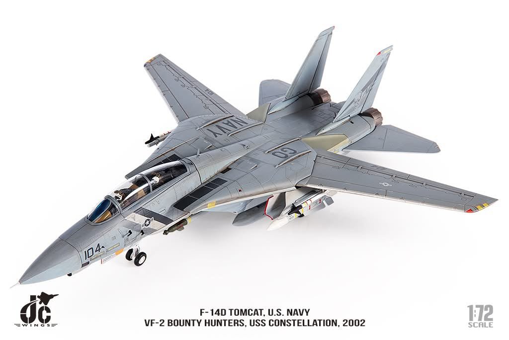 JC Wings JCW - 72 - F14 - 08 1:72 F - 14D Tomcat U.S. NAVY, VF - 2 Bounty Hunters NE104 "GO NAVY"