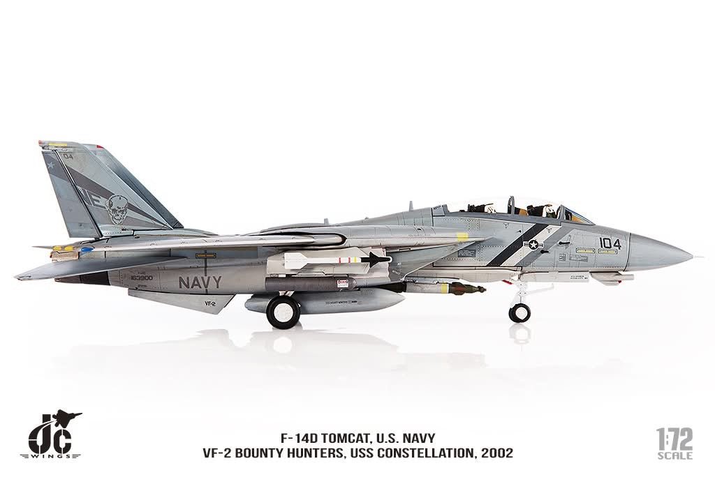 JC Wings JCW - 72 - F14 - 08 1:72 F - 14D Tomcat U.S. NAVY, VF - 2 Bounty Hunters NE104 "GO NAVY"