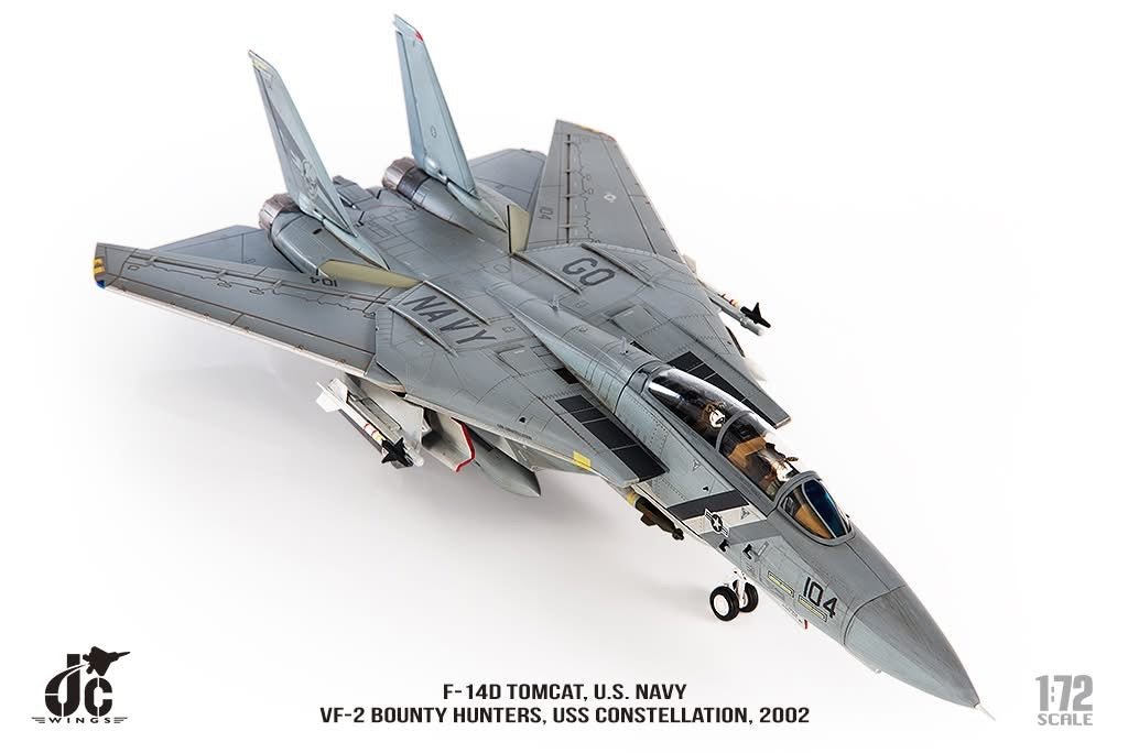 JC Wings JCW - 72 - F14 - 08 1:72 F - 14D Tomcat U.S. NAVY, VF - 2 Bounty Hunters NE104 "GO NAVY"