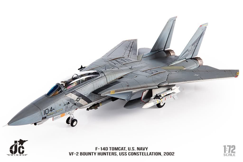 JC Wings JCW - 72 - F14 - 08 1:72 F - 14D Tomcat U.S. NAVY, VF - 2 Bounty Hunters NE104 "GO NAVY"