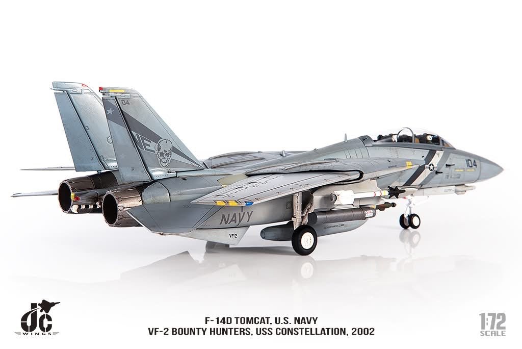 JC Wings JCW - 72 - F14 - 08 1:72 F - 14D Tomcat U.S. NAVY, VF - 2 Bounty Hunters NE104 "GO NAVY"