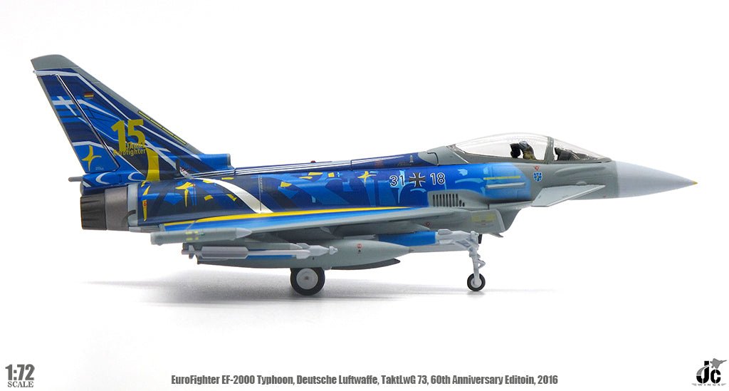 JC Wings Military JCW - 72 - 2000 - 008 1:72 EuroFighter EF - 2000 Typhoon Deutsche Luftwaffe, TaktLwG 73, 60th Anniversary Edition, 2019