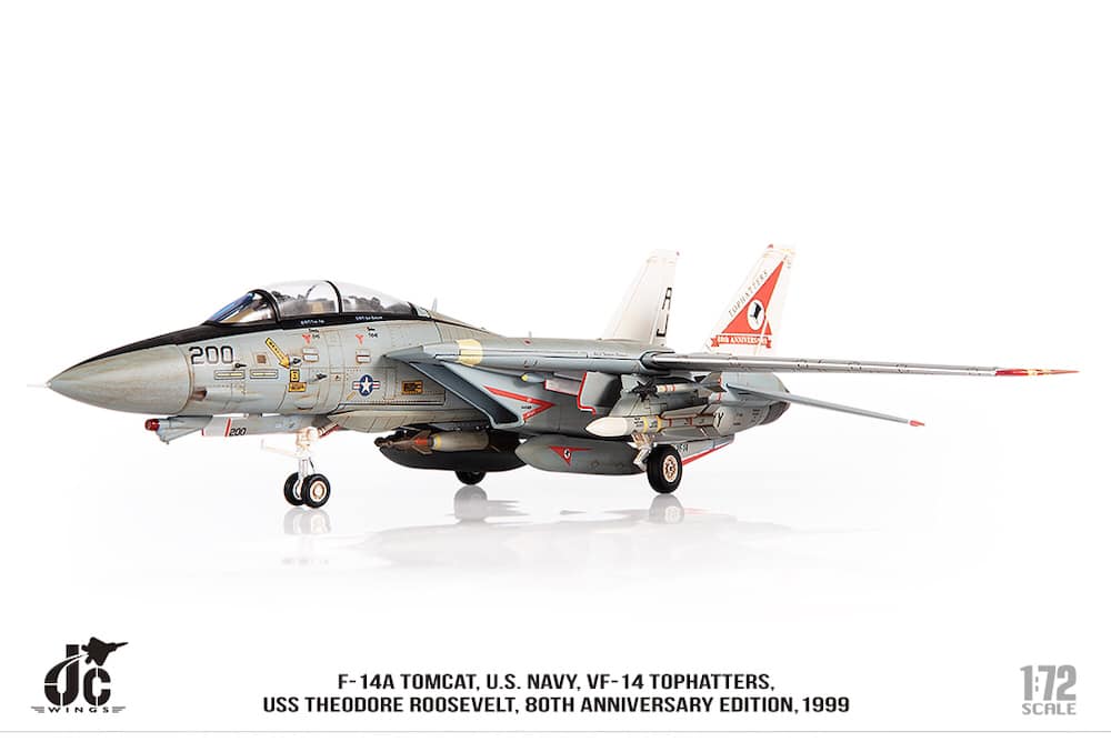 JC Wings Military JCW - 72 - F14 - 014 1:72 U.S Navy F - 14A VF - 14 Tophatters, 80th Anniversary Edition, 1999