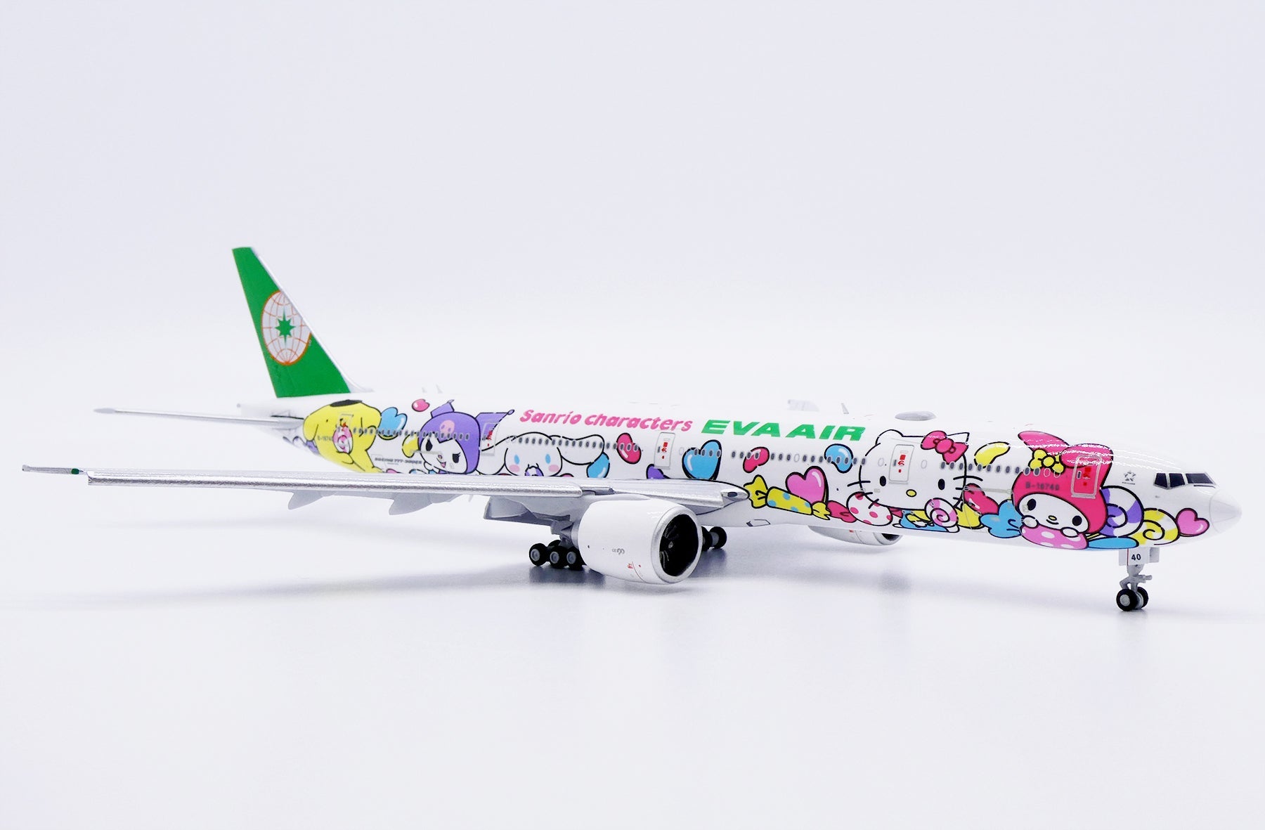 JC Wings SA4087A 1:400 Eva Air Boeing 777-300ER "Lolly Jet" Reg: B-16740 "Flaps Down"